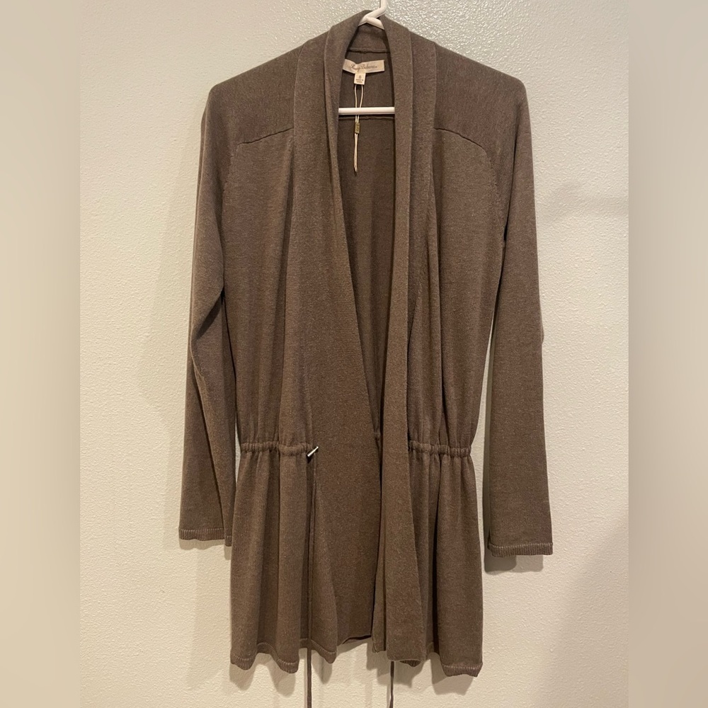Tommy Bahama Taupe Open Front Cardigan